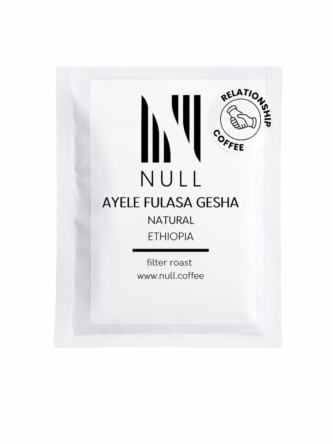 Null Coffee Ayele Fulasa Gesha Natural Ethiopia filtre kahve paketi.