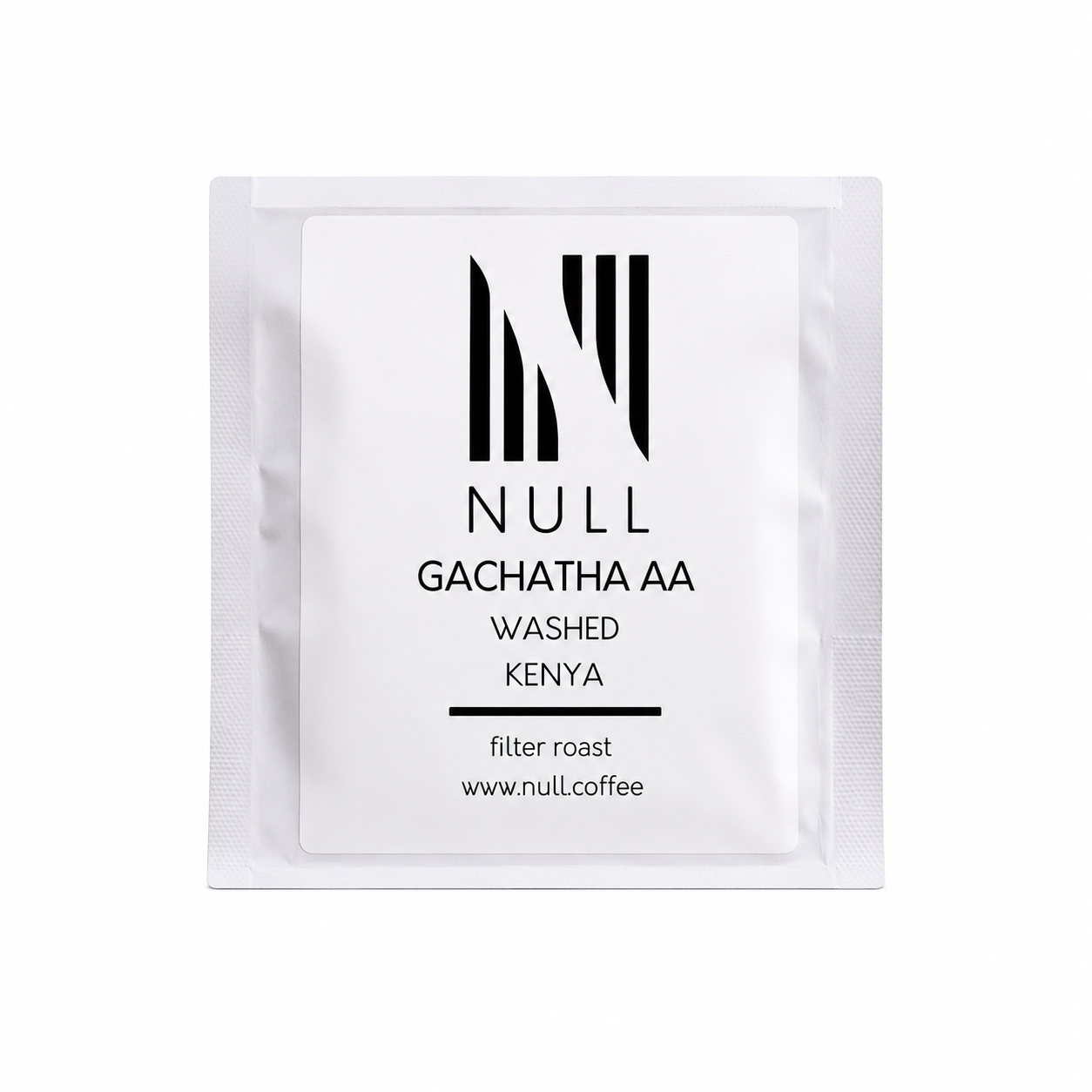 Null Coffee Gachatha AA Washed Kenya filtre kahve paketi.