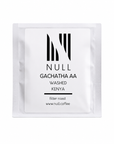 Null Coffee Gachatha AA Washed Kenya filtre kahve paketi.