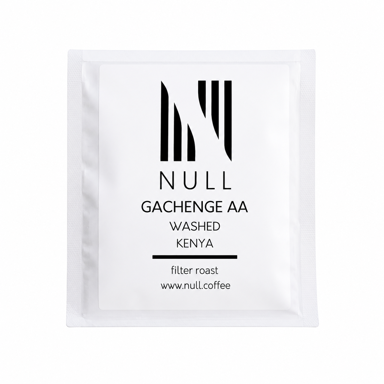 Null Coffee Gachenge AA Washed Kenya filtre kahve paketi.