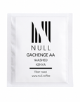 Null Coffee Gachenge AA Washed Kenya filtre kahve paketi.