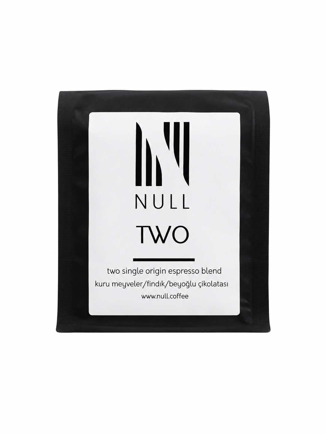 Null Coffee Two iki tek kökenli espresso kahve harmanı paketi.
